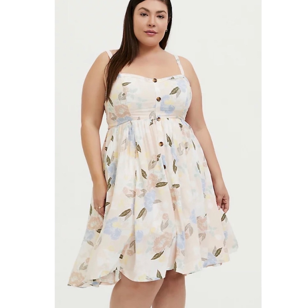 Torrid Pink Floral Challis Hi-Lo Dress